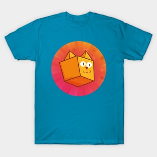 Cute Square Orange Cat T-Shirt